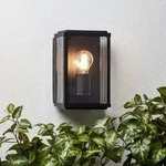 BRILLIANT Au&szlig;enwandleuchte Gaia | Outdoorleuchte | Metall/Glas | schwarz | IP44 | 1x