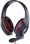 GMB Gaming Headset rot-schwarz mit Lautst&auml;rkeregelung, 3,5 mm Klinke - Schwarz/Rot