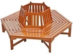 Baumbank ONTARIO, Holz, natur, lackiert, f&uuml;r 6 Personen - Braun