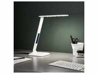 BRILLIANT funktionale LED Schreibtischleuchte GLENN in weiß | Datumsanzeige und