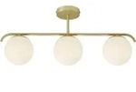 Nordlux Grant - 3 Pendel L&auml;nge 69,3 cm messing 3-flammig kugelf&ouml;rmig - Gold/Wei&szlig;