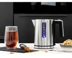 Princess 236045 Deluxe Wasserkocher, 1 l, 2200 W, Schwarz, Edelstahl, Edelstahl,