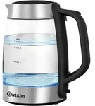 Bartscher Wasserkocher 1,7LGL, 1,7 L, Glas, 200096 - Silber/Schwarz
