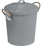 WENKO M&uuml;ll Abfall Eimer GARA mit Deckel Bad 6 L Retro Tonne Henkel Bad B&uuml;ro WC -