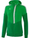 Erima Squad Tracktop Jacke Mit Kapuze Damen - Fern Green / Smaragd / Silver Grey -