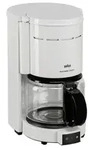 Braun KF47W Tropfkaffeemaschine, 1000 W, 10 Tassen, Kunststoff/Glas, Wei&szlig;/Klar -
