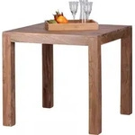 WOHNLING Esstisch MUMBAI Massivholz Akazie 80 cm Esszimmer-Tisch Holztisch...