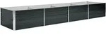 vidaXL Garten-Hochbeet Anthrazit 320 x 80 x 45 cm Verzinkter Stahl - Grau
