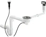 hansgrohe Ab- u. &Uuml;berlaufgarnitur D14-11 Edelstahl, automatisch, f&uuml;r Einzelbecken