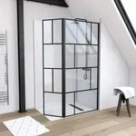 Duschwand MARWELL in modernem Design 90 + 40 x 195 cm - Trennwand aus Glas mit matt
