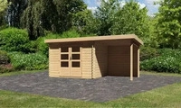 Karibu 9302, Karibu Gartenhaus Blockbohlenhaus Ger&auml;tehaus Bastrup 3 im Set mit