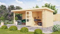 Karibu 9301, Karibu Gartenhaus Blockbohlenhaus Ger&auml;tehaus Bastrup 2 im Set mit