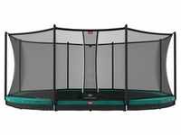 BERG Trampolin InGround oval 520 x 345 cm grün mit Sicherheitsnetz Comfort...