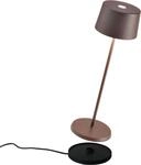 Zafferano Olivia Pro Tischlampe - Aufladbare LED Au&szlig;enlampe - 35,5 cm - Braun