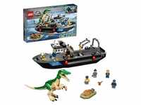 LEGO 76942 Jurassic World Flucht des Baryonyx, Dino Spielzeug mit Schnellboot...