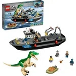 LEGO 76942 Jurassic World Flucht des Baryonyx, Dino Spielzeug mit Schnellboot f&uuml;r