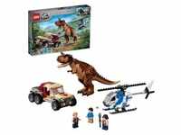LEGO 76941 Jurassic World Verfolgung des Carnotaurus, Dino Spielzeug mit Helikopter