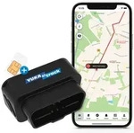 YUKAtrack AIO GPS OBD2 Car Tracker with SIM+ Data Flat - Schwarz