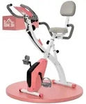 HOMCOM Heimtrainer X-Bike Fahrradtrainer LCD-Display klappbar Rosa - Rosa