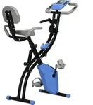 HOMCOM Heimtrainer X-Bike Fahrradtrainer LCD-Display klappbar Blau - Blau