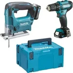 Makita Akku Bohrschrauber und Stichs&auml;ge Set, 12 V (CLX237SAJ) DF333D / JV101D,...