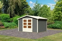 Karibu 9223, Karibu Gartenhaus Ger&auml;tehaus Amberg 4 terragrau 246x246x209 cm