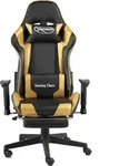 vidaXL Gaming-Stuhl mit Fu&szlig;st&uuml;tze Drehbar Golden PVC - Gold