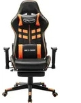 vidaXL Gaming-Stuhl mit Fu&szlig;st&uuml;tze Schwarz und Orange Kunstleder - Orange