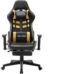 vidaXL Gaming-Stuhl mit Fu&szlig;st&uuml;tze Schwarz und Golden Kunstleder - Gold