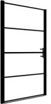 vidaXL Duscht&uuml;r Hartglas 81&times;195 cm Schwarz - Silber