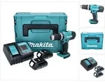Makita DHP 453 SYJ Akku Schlagbohrschrauber 18 V 42 Nm + 2x Akku 1,3 Ah +...