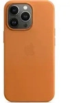 Apple Leather Case with MagSafe Gold Brown, for iPhone 13 Pro, MM193ZM/A - Braun/Gold