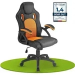 Juskys Racing Schreibtischstuhl Montreal (orange) - Gaming Stuhl ergonomisch,