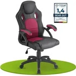 Juskys Racing Schreibtischstuhl Montreal (bordeaux) - Gaming Stuhl ergonomisch,
