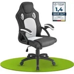 Juskys Racing Schreibtischstuhl Montreal (weiss) - Gaming Stuhl ergonomisch,