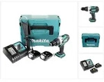Makita DHP 458 RAJ Akku Schlagbohrschrauber 18 V 91 Nm + 2x Akku 2,0 Ah +...