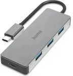 Hama USB-C-Hub 4 Ports, USB 45691 Gen2, 10 Gbit/s, Alu - Grau