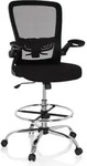hjh OFFICE Counterstuhl VENDO WORK Arbeitsstuhl mit Armlehnen Stoff / Netzstoff -