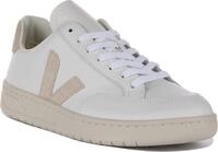 Veja V12 Sable Suede Logo Herren Ledersneaker in Wei&szlig; Beige &ndash; 8...