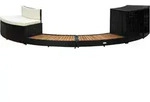 vidaXL Whirlpool-Umrandung Schwarz Poly Rattan & Massivholz Akazie