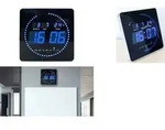 UNiLUX LED-Wanduhr FLO LED, mit Datum/Temperatur, schwarz - Schwarz