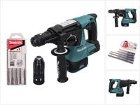Makita DHR 243 Z Akku Bohrhammer 18 V 2,0 J SDS plus Brushless + 5 tlg. Bohrer...