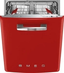 Smeg 50s Style Geschirrsp&uuml;ler Mit Drittem Rack 13 Anzahl Ma&szlig;gedecke Rot 60 cm...