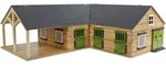 Kids Globe Pferdestall mit drei Boxen und Lagerung 1:24 - Braun