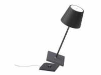 Zafferano Poldina Pro Mini Tischlampe - Aufladbare LED Lampe - 30 cm - Grau