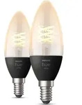 Philips Hue White E14 - Filament Lampe Kerzenform Doppelpack - 300, Intelligentes