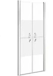 vidaXL Duscht&uuml;r Halbmatt ESG 96x190 cm - Silber