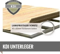 Karibu 9186, Karibu Gartenhaus Ger&auml;tehaus Kerko 3 im Set mit Anbaudach 2,40 m Breite