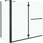 vidaXL Badewannenaufsatz 2-fach Faltbar ESG 120x68x130 cm Schwarz - Schwarz
