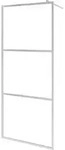 vidaXL Begehbare Duschwand mit voll mattiertem ESG-Glas 90x195 cm - Silber